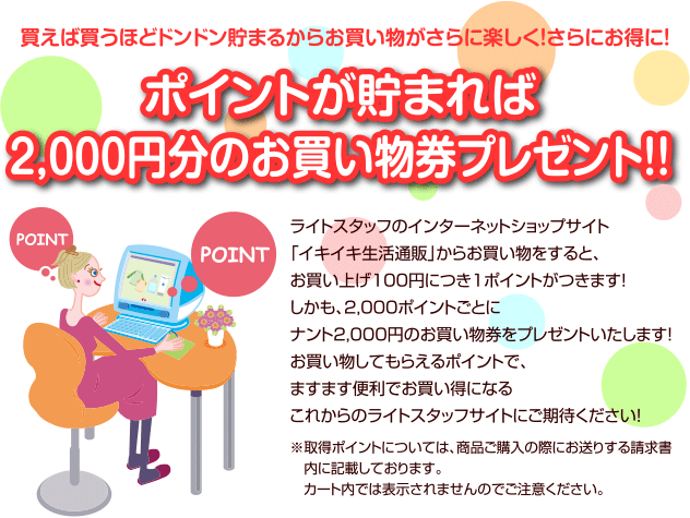 ライトスタッフのお買い物でポイント制がスタートします！