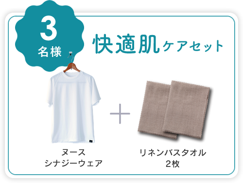 快適肌ケアセット (ヌースシナジーウェア＋リネンバスタオル2枚)