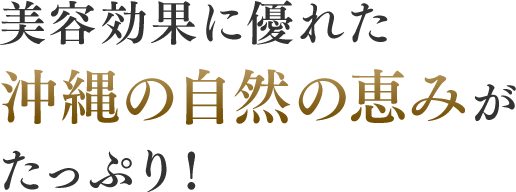 美容効果に優れた沖縄の自然の恵みがたっぷり！